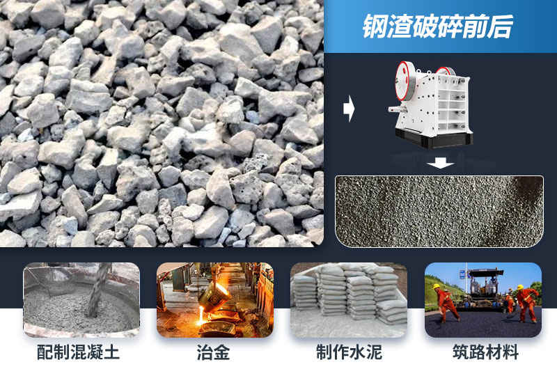 钢渣破碎前后 钢渣破碎前后