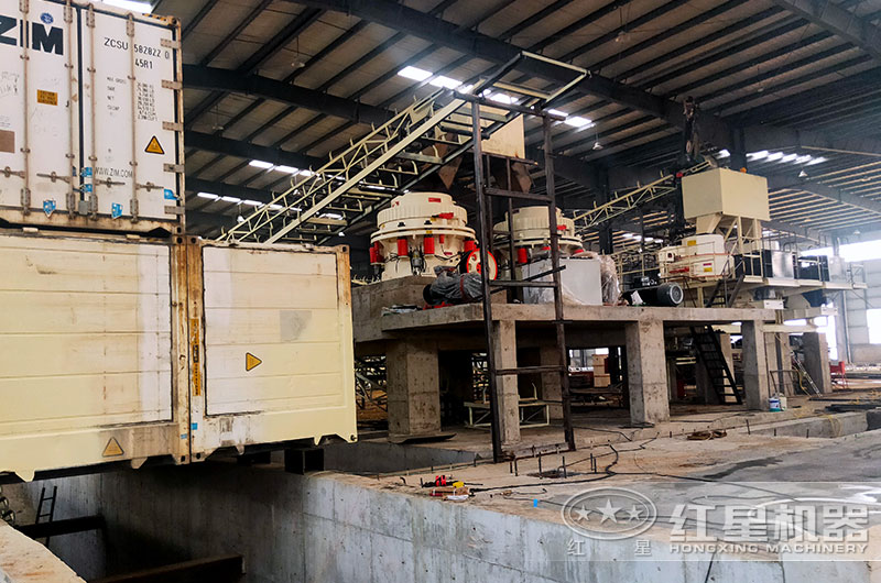 山东客户河卵石制砂现场实拍图 山东客户河卵石制砂现场实拍图