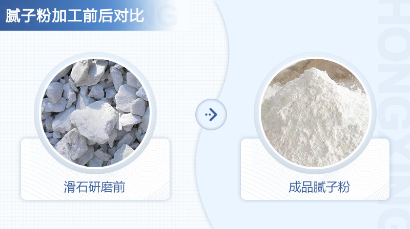 腻子粉加工前后对比图 腻子粉加工前后对比图